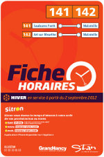 Horaires lignes 141 - 142